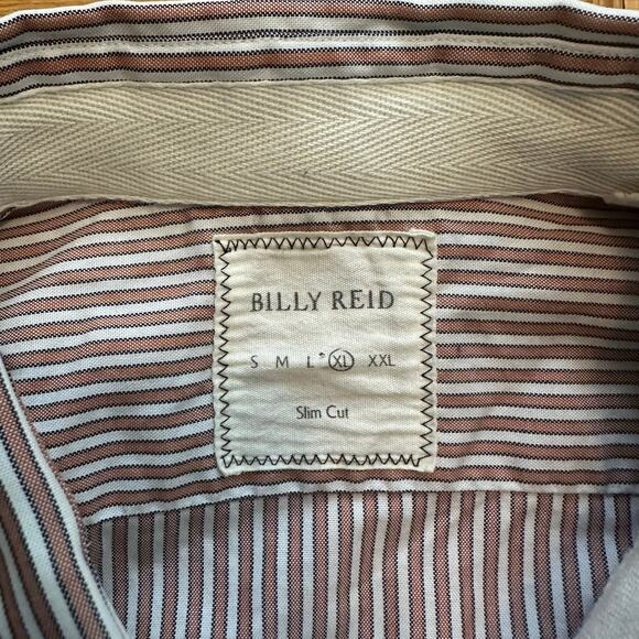 Billy Reid striped cotton button down casual long sleeve shirt Slim cut XL - Picture 3 of 5